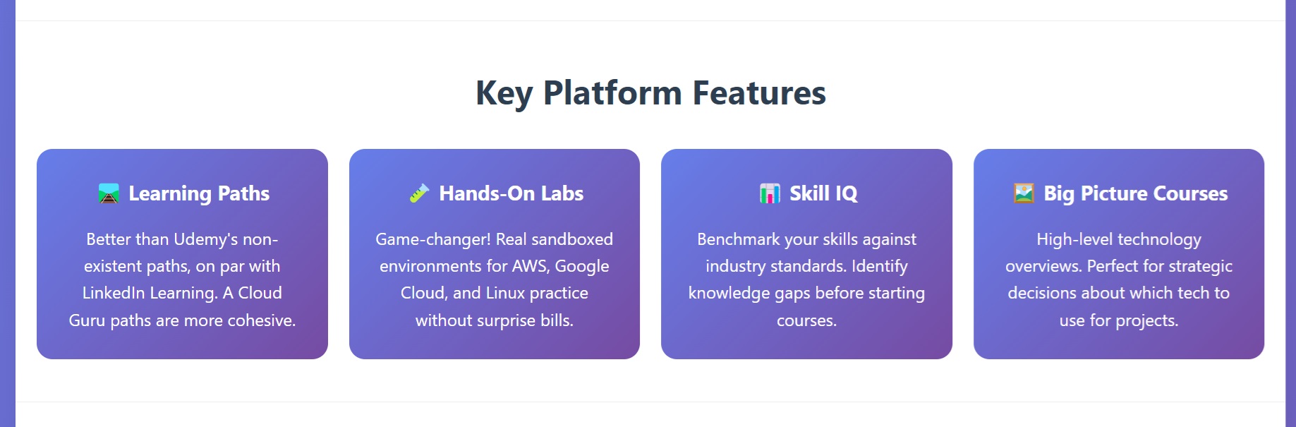 A Closer Look at Pluralsight's Features - Infographic detailing key platform features and capabilities